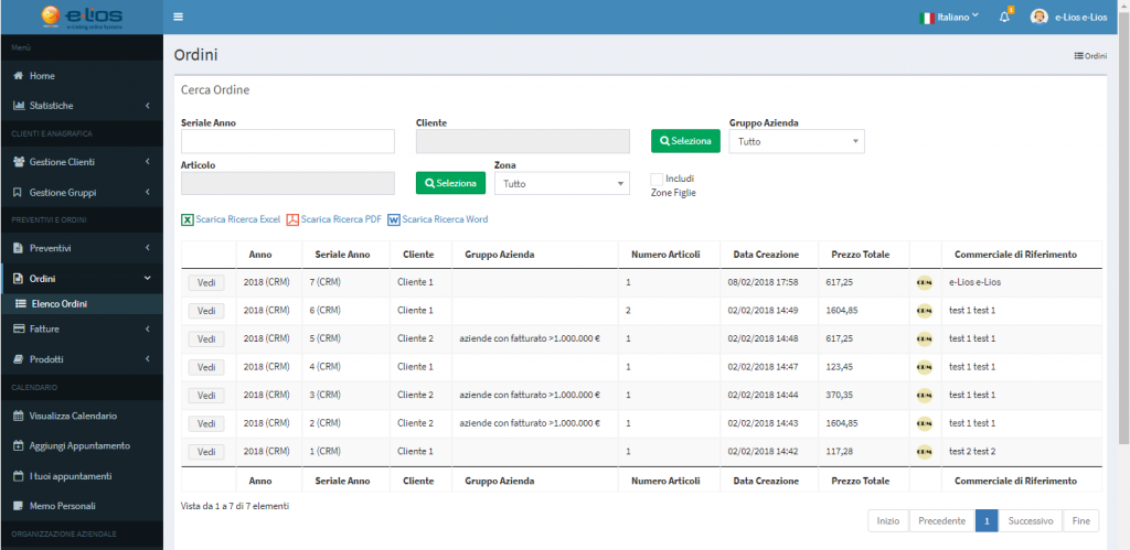 crm ordini
